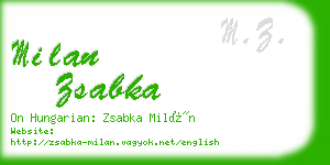 milan zsabka business card